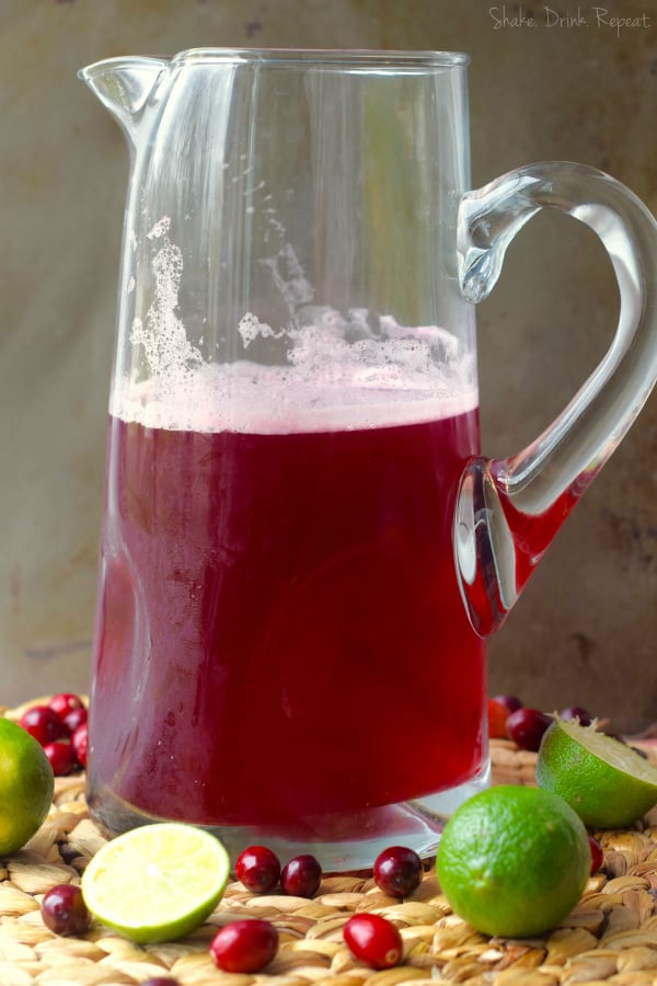 Make a whole pitcher of these cranberry beergaritas in only five minutes!