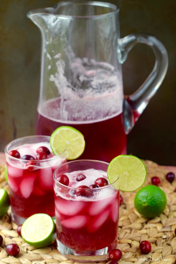 Make a whole pitcher of these cranberry beergaritas for your party!