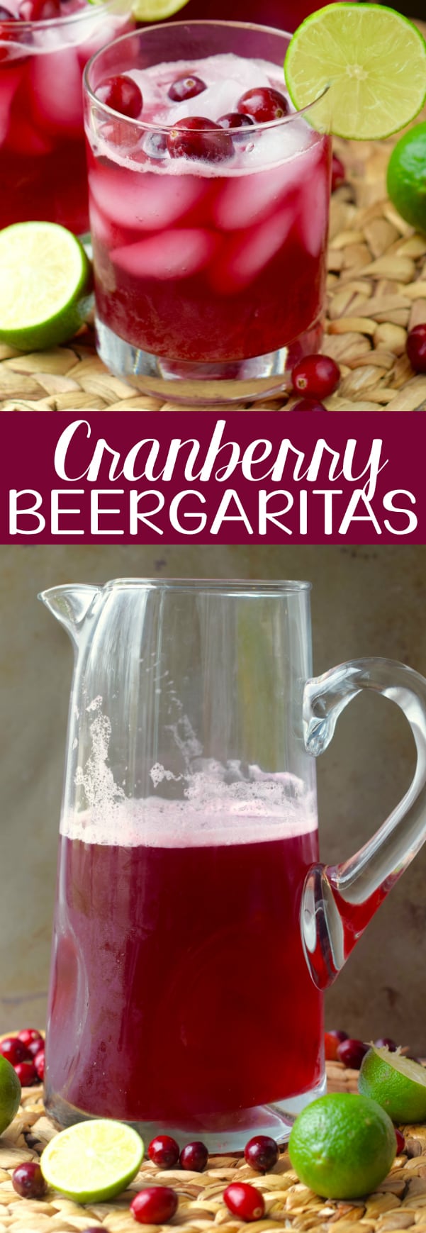 These Cranberry Beergaritas are the perfect holiday solution!  They are only five ingredients come together in just five minutes!