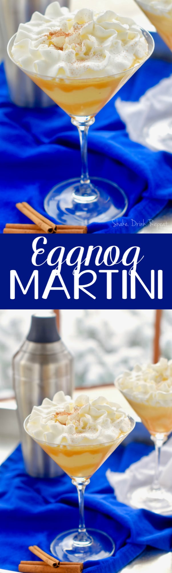 This Eggnog Martini is the perfect holiday drink!  This cocktail will make your Christmas merry! 