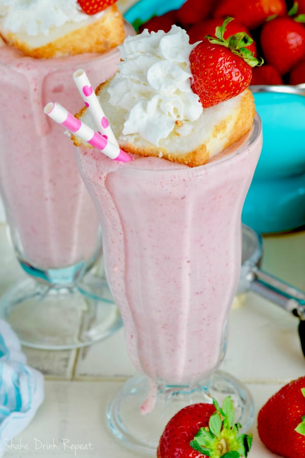 This amazing Boozy Strawberry Milkshake is a cocktail and dessert!