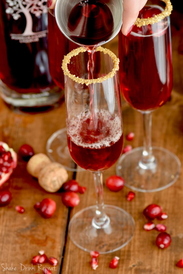 Cranberry Pomegranate Champagne Cocktail Shake Drink Repeat Cranberry Pomegranate Champagne Cocktail Shake Drink Repeat