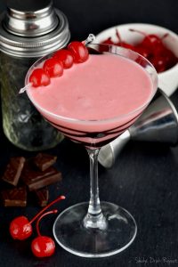 This Chocolate Covered Cherry Martini is like dessert in a glass! You will love this fancy creamy martini!