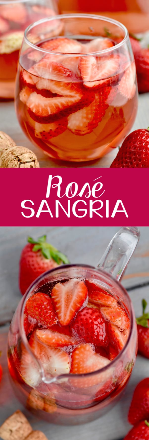 This Rose Sangria recipe with vodka is the perfect easy drink for a party or get together. This cocktail comes together so fast!