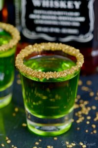 These Lucky Leprechaun Shots start with some whiskey and are the perfect cocktail for St. Patrick's Day!