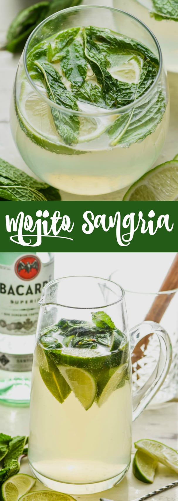 wine glass and pitcher full of mojito sangria