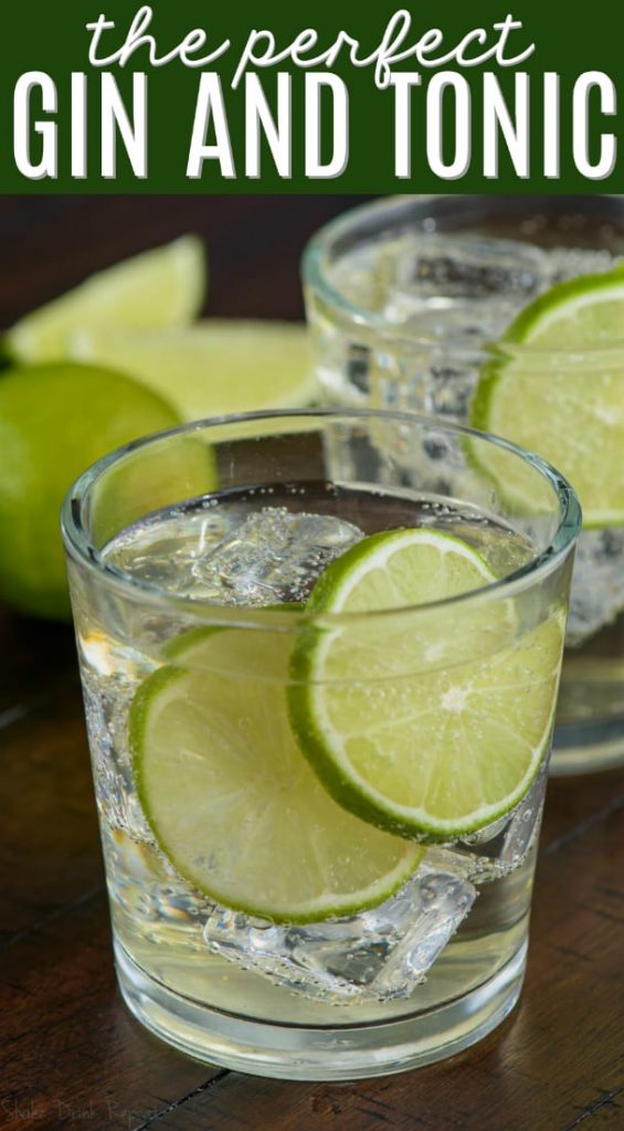 glass of the perfect gin and tonic with two lime slices