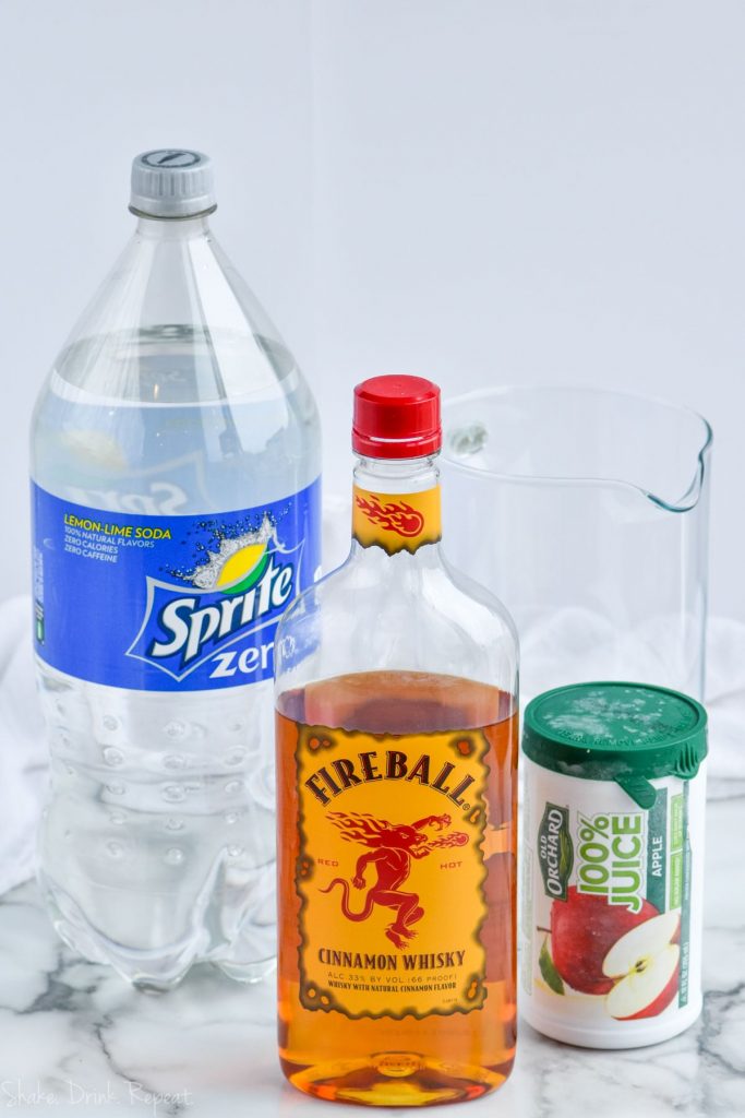 ingredients for fireball whiskey punch
