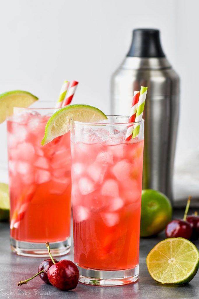Cherry Lime Vodka Tonic Shake Drink Repeat