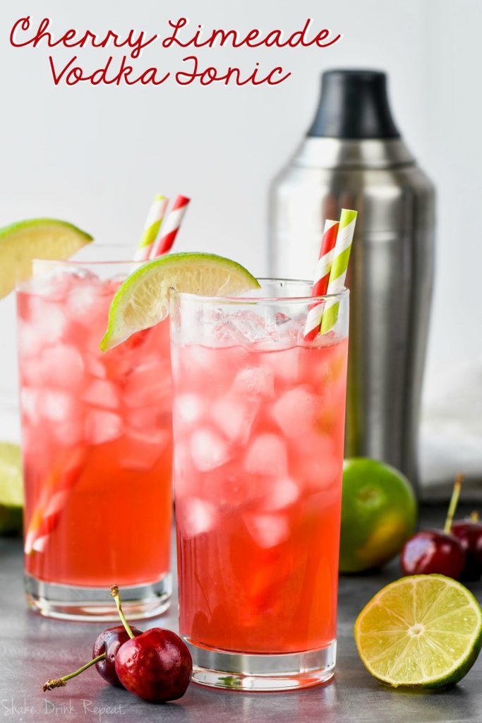 Cherry Lime Vodka Tonic Shake Drink Repeat