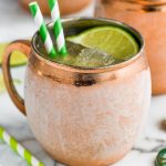 frosted copper mug with moscow mule slush