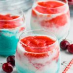 layered wine slushie recipe with red white and blue for fourth of july cocktail