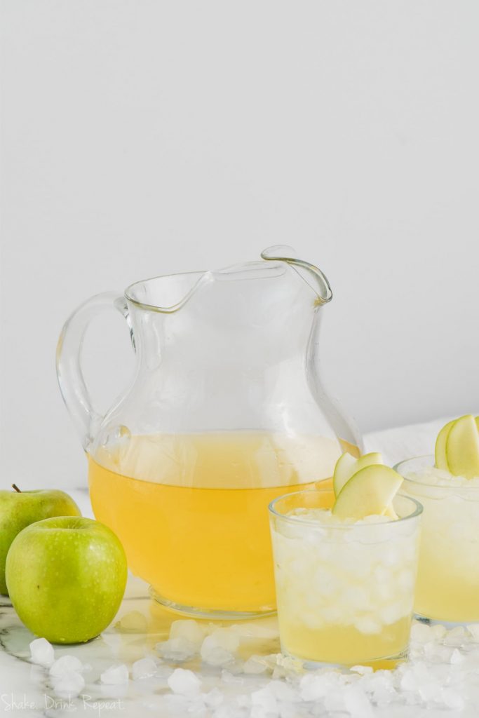 pitcher of caramel apple vodka punch