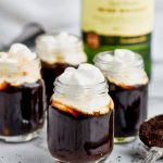 irish coffee shots topped with whipped cream