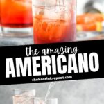 glasses of Americano Cocktail recipe with orange slice garnish