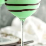 Grasshopper drink in glass with whipped cream and chocolate