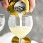 Gin Fizz recipe being poured into a glass