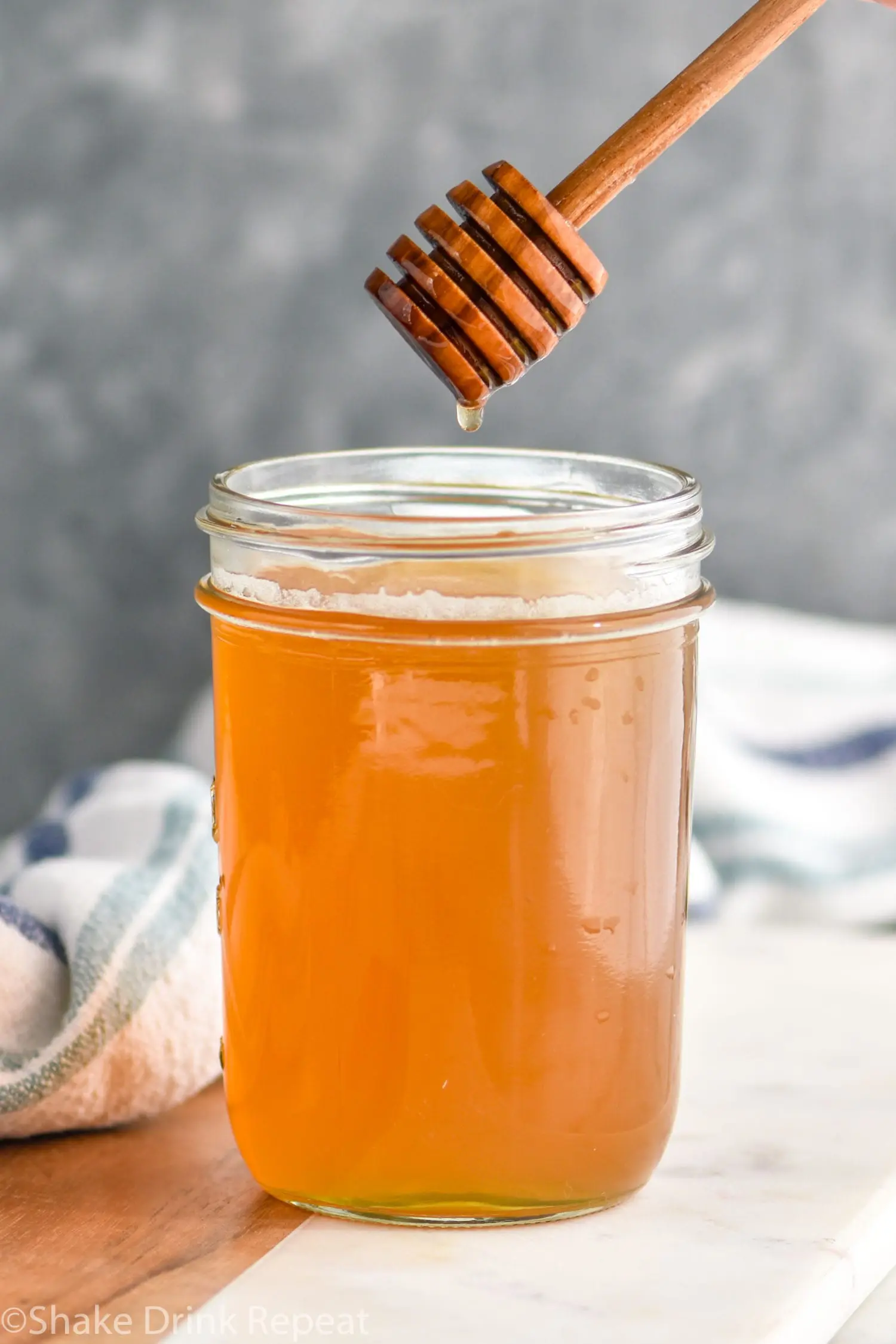 Jar of honey syrup recipe