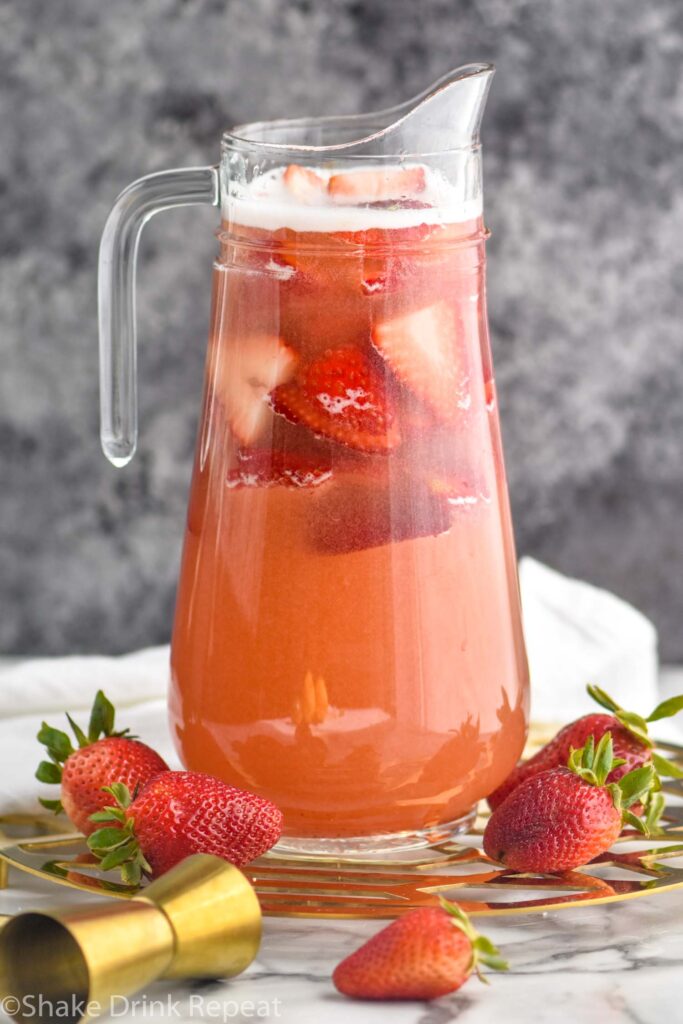 pitcher of Strawberry Margarita sangria recipe