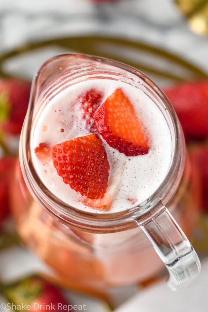 pitcher of strawberry margarita sangria recipe