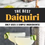 two glasses of daiquiri with lime twist