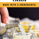 man pouring a lemon drop martini into a glass rimmed with sugar surrounded by lemon slices