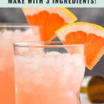 two glasses of paloma cocktail with crushed ice and grapefruit