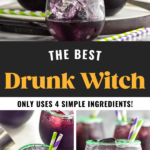 Making Drunk Witch cocktail with ice and straws