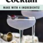 glass of Aviation cocktail recipe garnished with a cherry