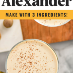 two glasses of Brandy Alexander recipe with nutmeg