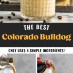 glasses of Colorado Bulldog recipe ingredients with ice and cola