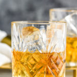 two old fashioned glasses of French Connection cocktail recipe with ice
