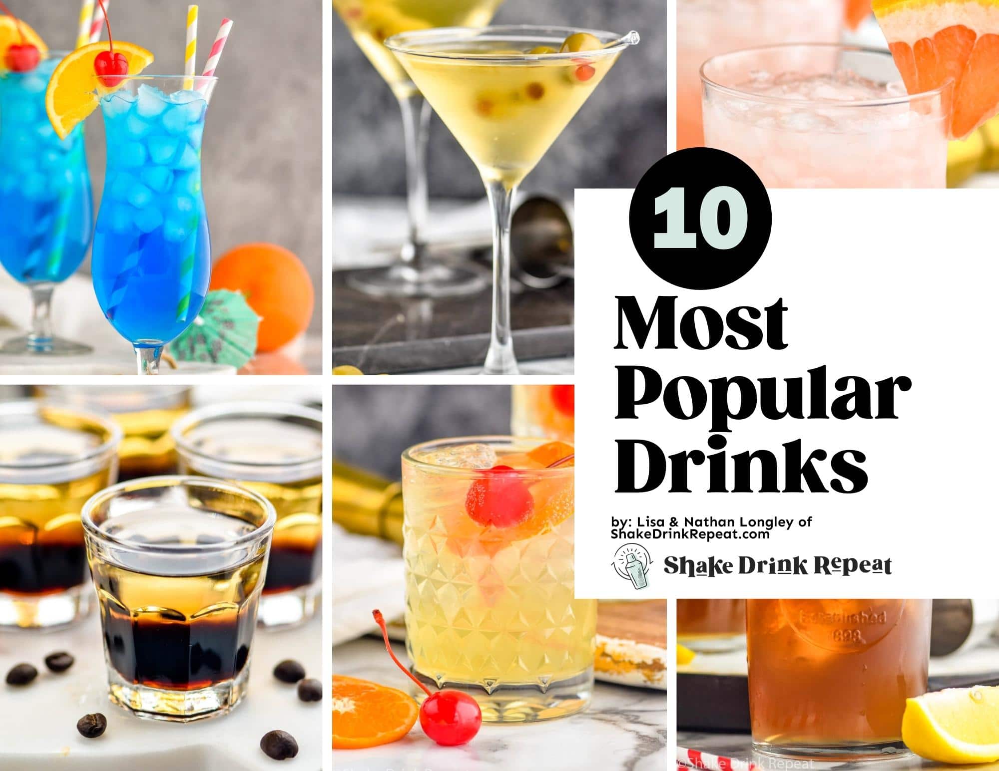 cover of an ebook that says 10 most popular drinks
