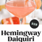 Two glasses of Hemingway Daiquiri recipe garnished with grapefruit twist