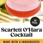 glass of Scarlett O'Hara cocktail garnished with a lime