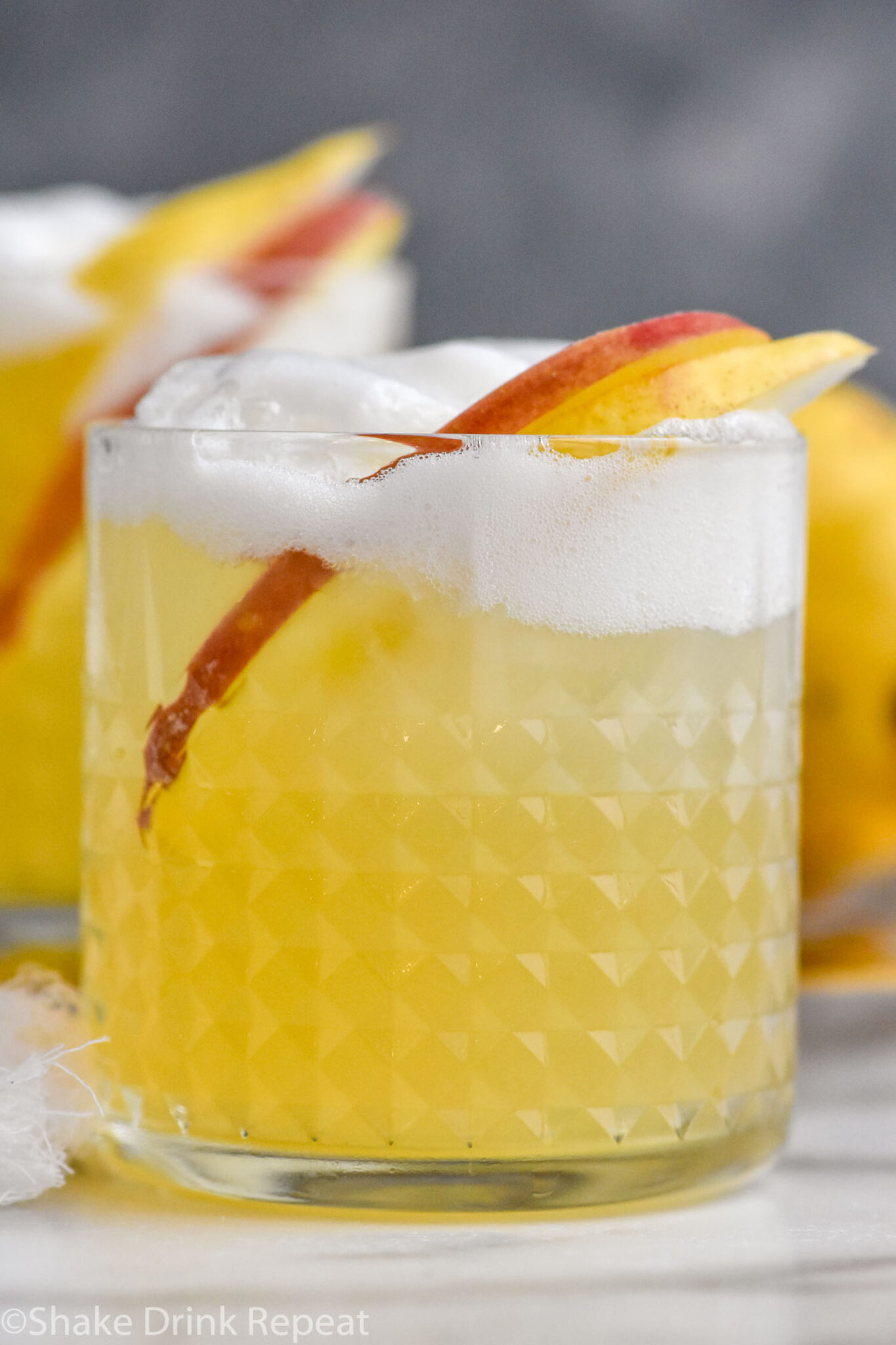 On The Rocks Pear Apple Pear Whiskey Sour - Shake Drink Repeat