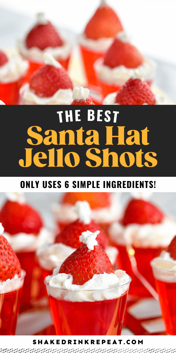 Santa Hat Jello Shots Shake Drink Repeat
