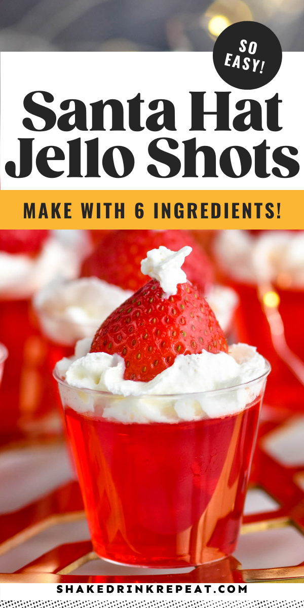Santa Hat Jello Shots Shake Drink Repeat