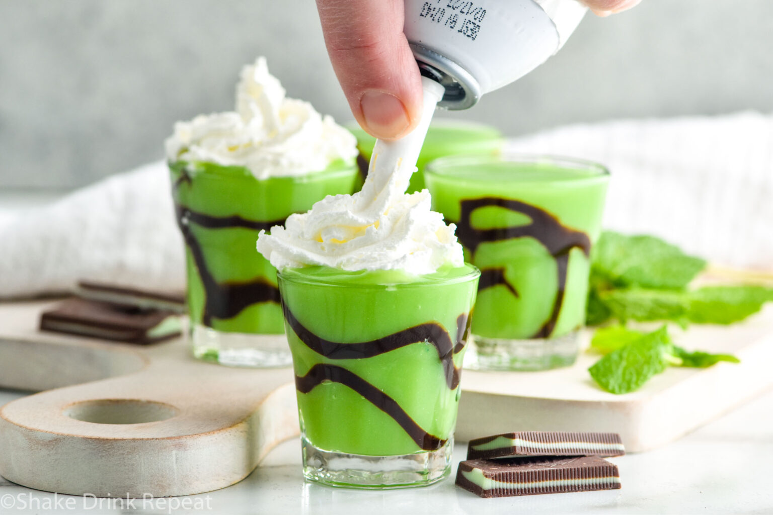 Pudding Shots Shake Drink Repeat