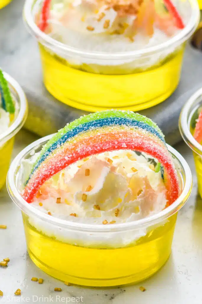 Close up photo of Pot 'O Gold Jello Shots