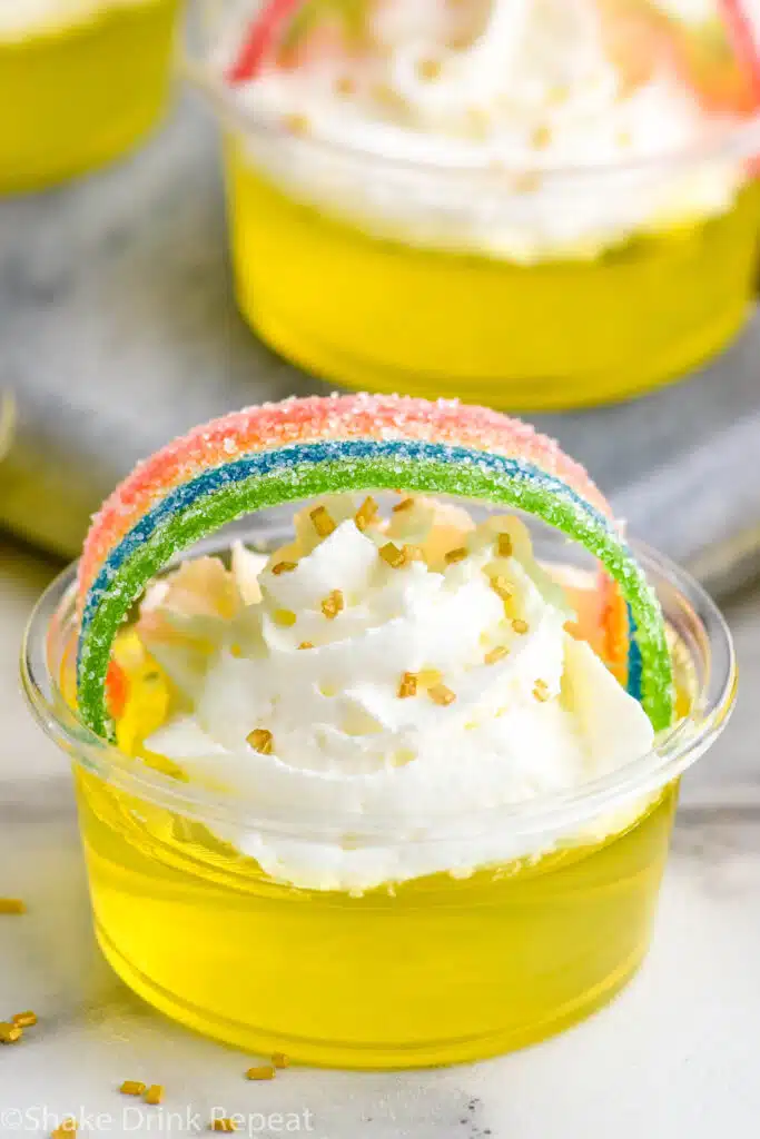 Close up photo of Pot 'O Gold Jello Shots