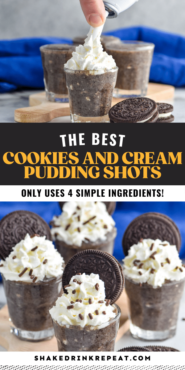 Cookies and Cream Pudding Shots Shake Drink Repeat