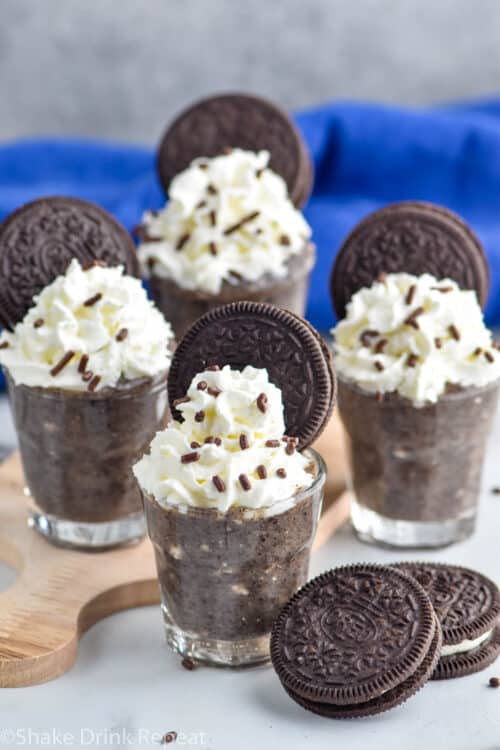 Cookies and Cream Pudding Shots Shake Drink Repeat