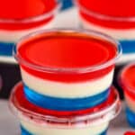 Close up photo of Fourth of July Jello Shots