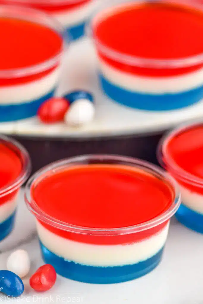 Overhead photo of Fourth of July Jello Shots