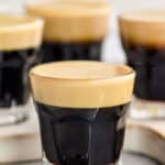 Side view of Baby Guinness Shots